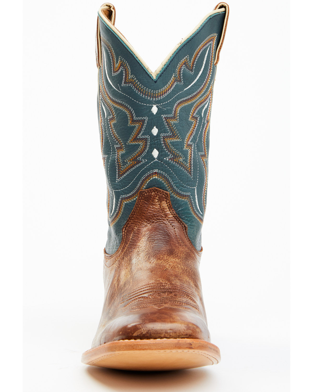 Men's Western Boots - Broad Square Toe Navy