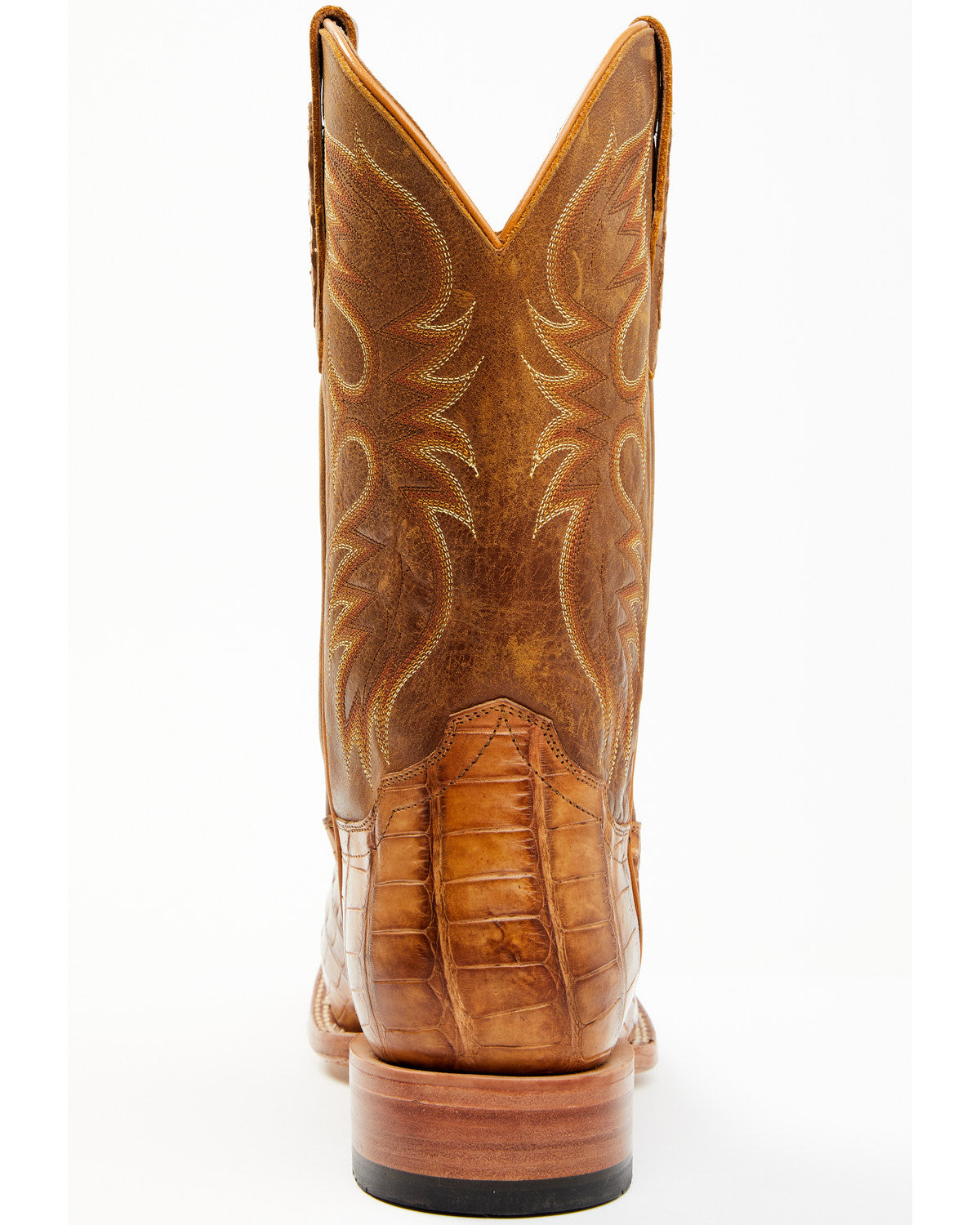 Men's Caiman Cognac 12" Exotic Western Boots - Broad Square Tan