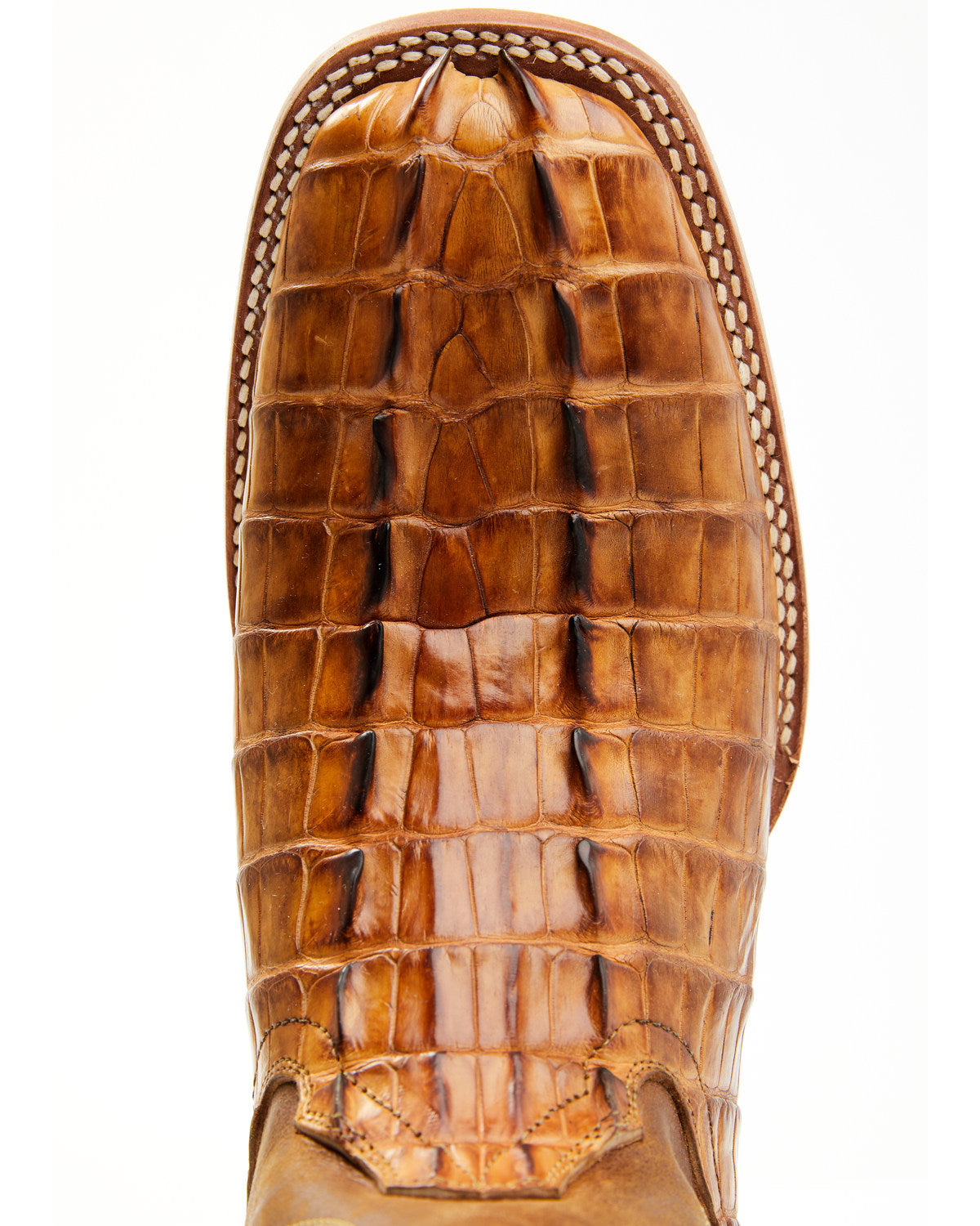 Men's Caiman Cognac 12" Exotic Western Boots - Broad Square Tan