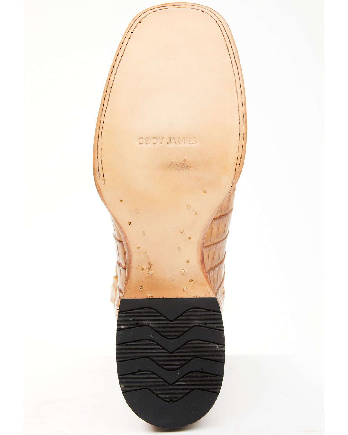 Men's Caiman Cognac 12" Exotic Western Boots - Broad Square Tan