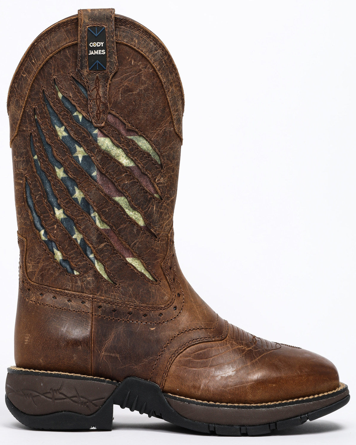 Men's Scratch American Flag Lite Performance Western Boots Brown
