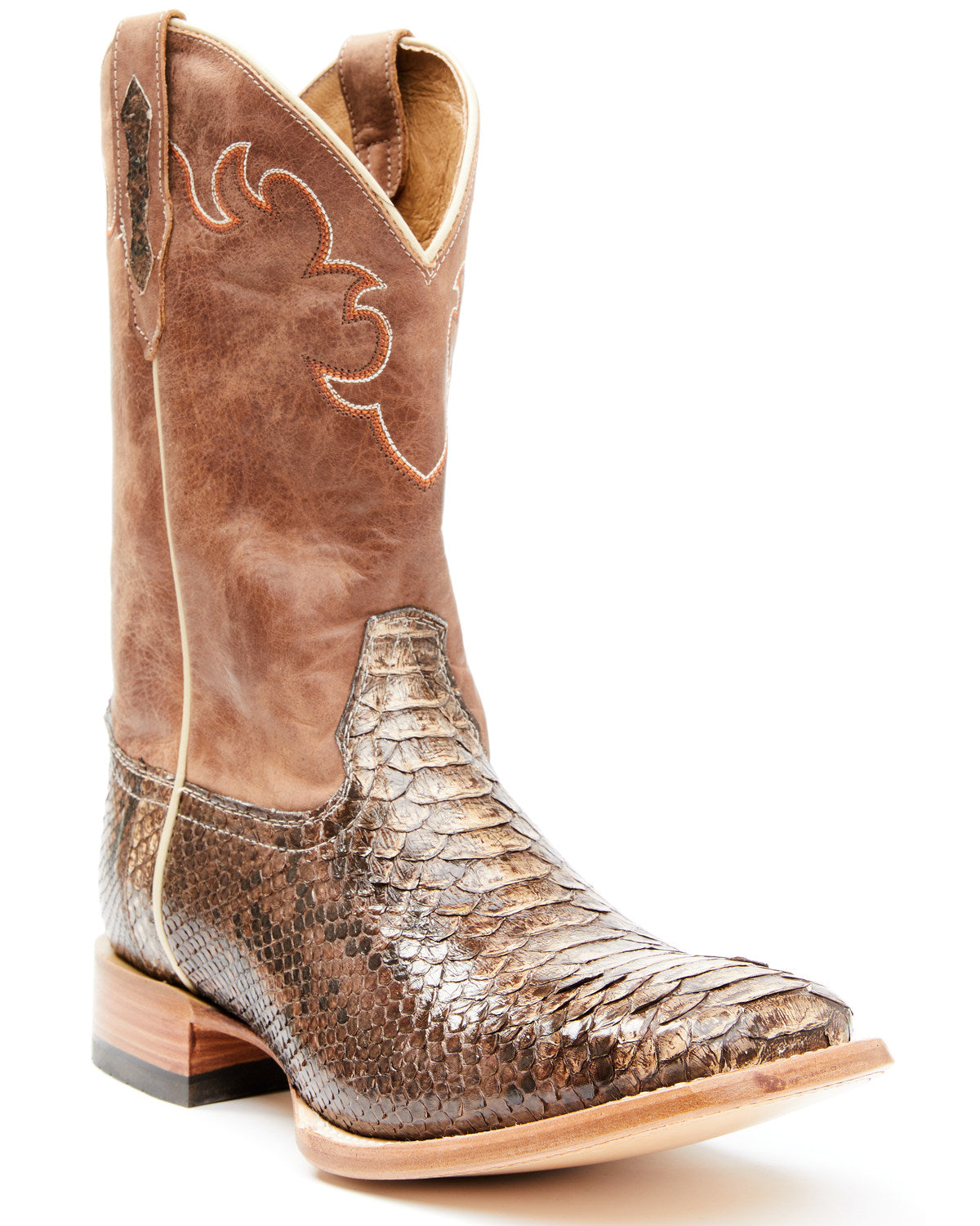 Men's Exotic Python Western Boots - Broad Square Toe Python