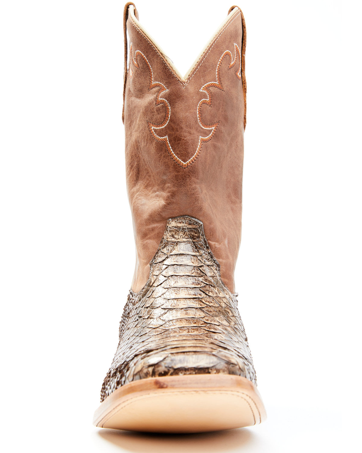 Men's Exotic Python Western Boots - Broad Square Toe Python
