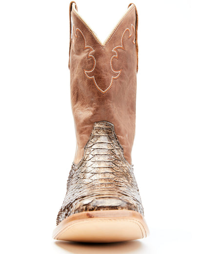 Men's Exotic Python Western Boots - Broad Square Toe Python