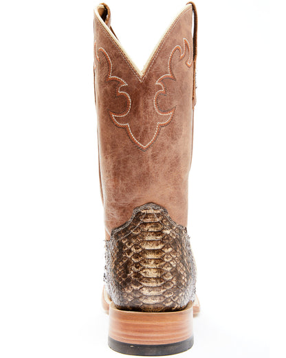 Men's Exotic Python Western Boots - Broad Square Toe Python