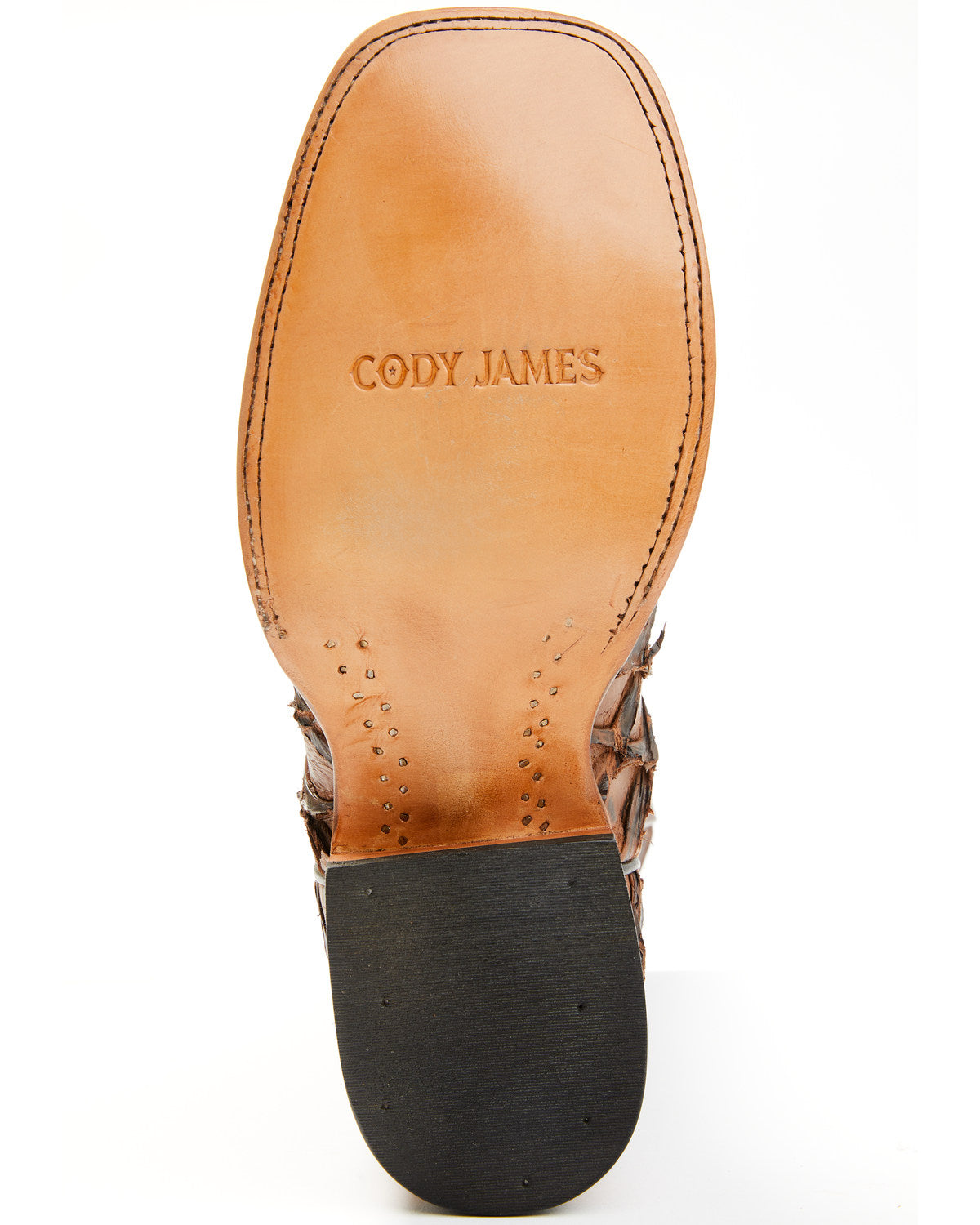 Men's Pirarucu Exotic Boots - Broad Square Toe Brown