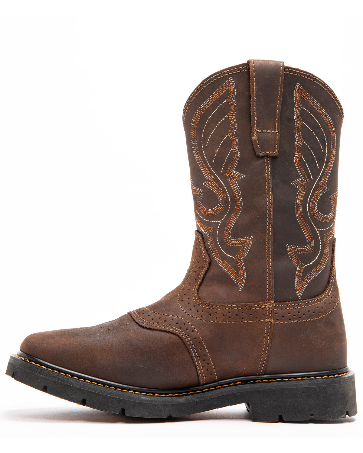 Men's 11" Mustang Saddle Waterproof Western Work Boots - So Dark Brown
