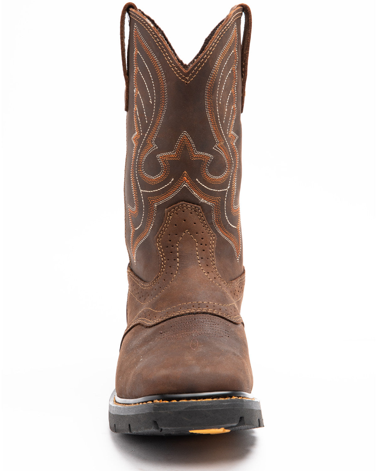 Men's 11" Mustang Saddle Waterproof Western Work Boots - So Dark Brown