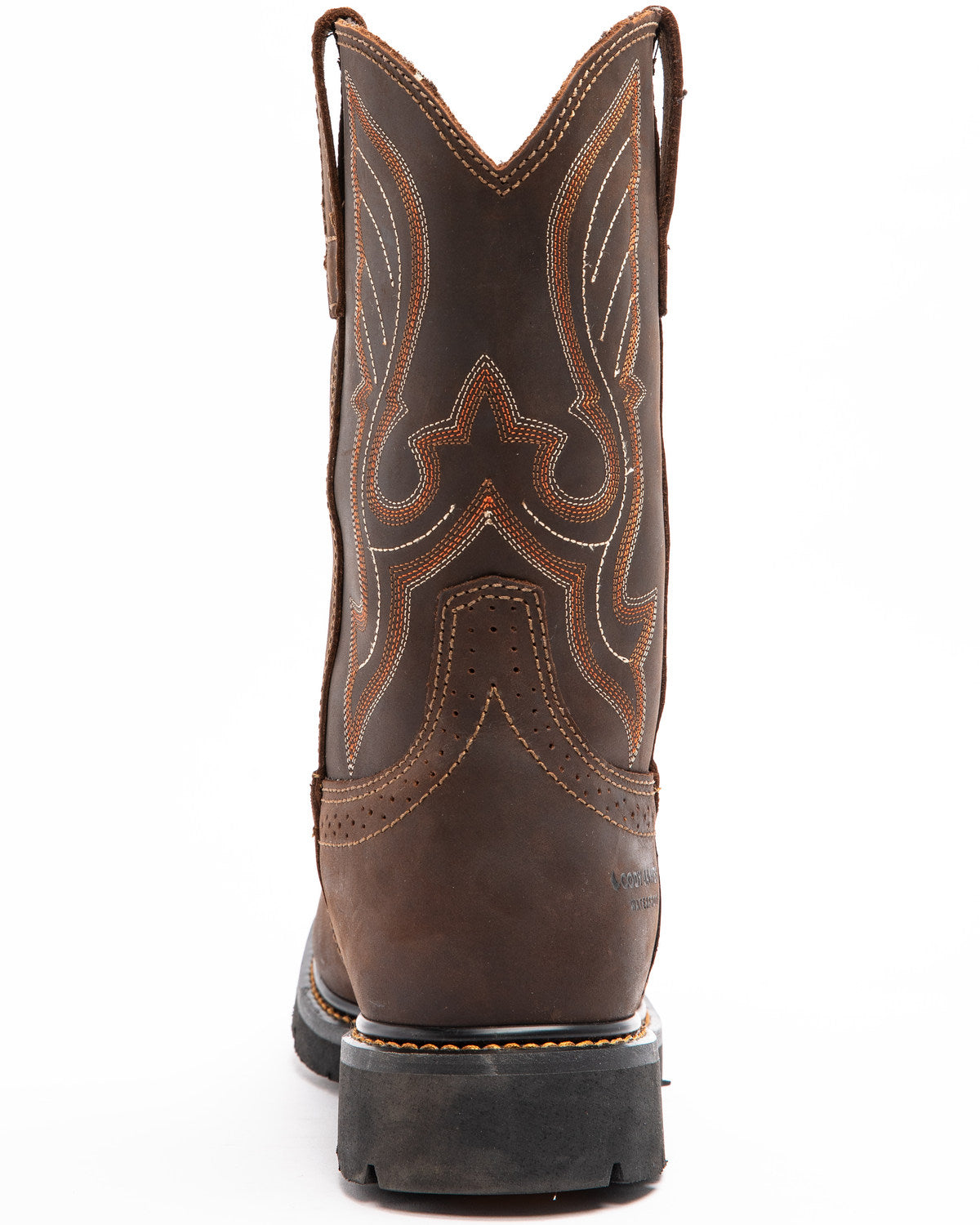Men's 11" Mustang Saddle Waterproof Western Work Boots - So Dark Brown