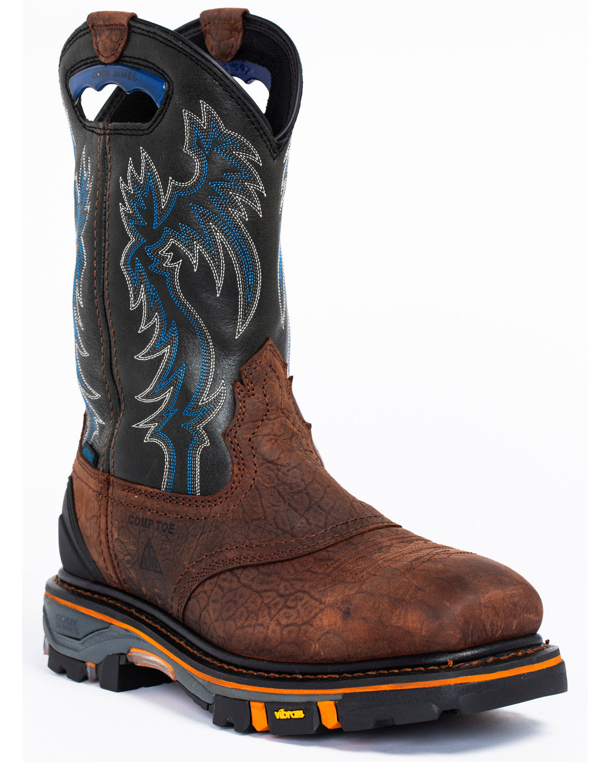 Men's 11" Decimator Waterproof Western Work Boots - Nano Co Brown