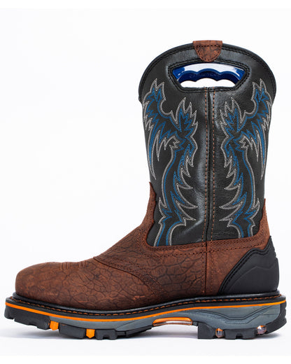 Men's 11" Decimator Waterproof Western Work Boots - Nano Co Brown
