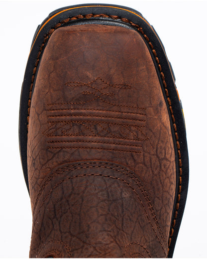 Men's 11" Decimator Waterproof Western Work Boots - Nano Co Brown