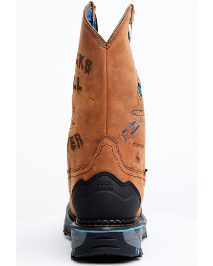 Men's 11" Decimator Waterproof Western Work Boots - Nano Co Brown