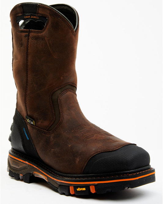Men's Waterproof Met Guard Western Work Boots - Composite T Brown