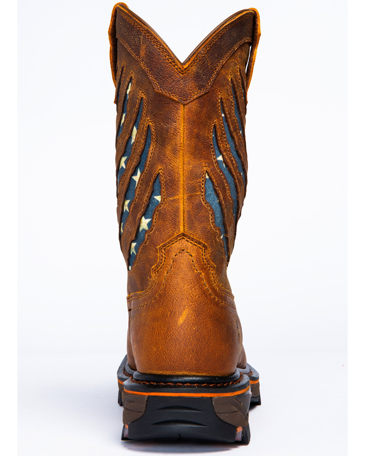 Men's 11" Flag Western Work Boots - Nano Composite Toe Brown