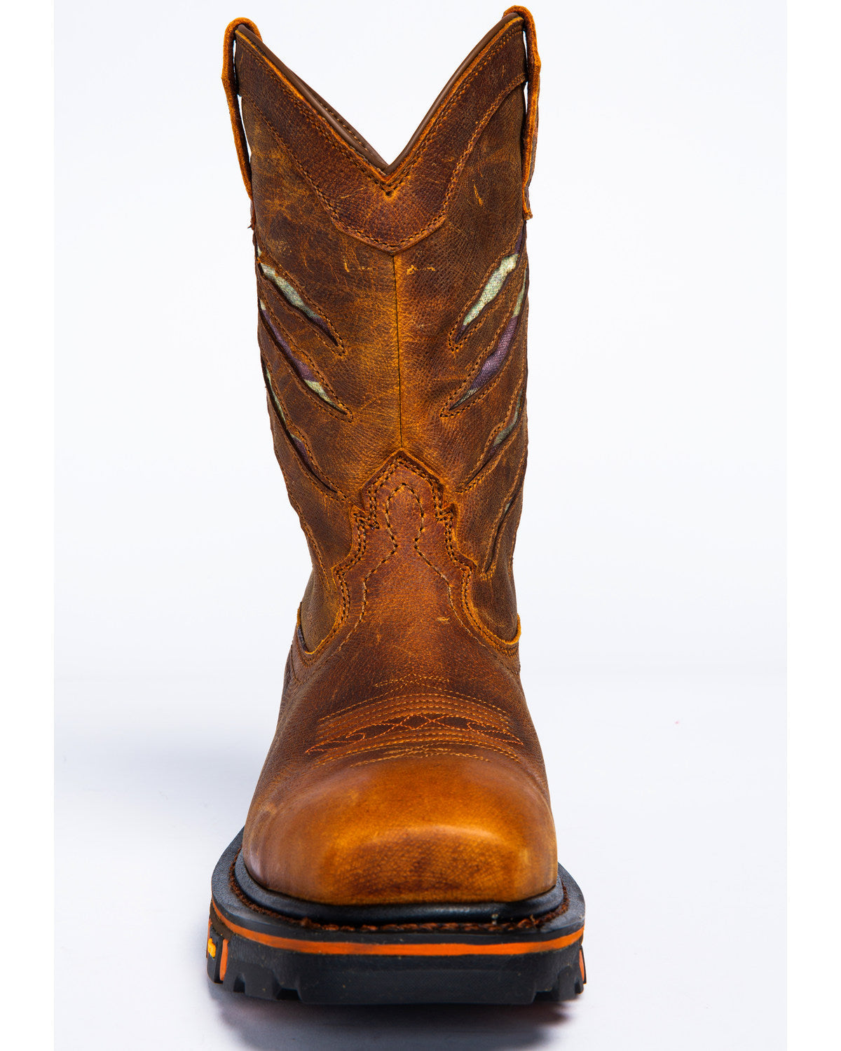 Men's 11" Flag Western Work Boots - Nano Composite Toe Brown