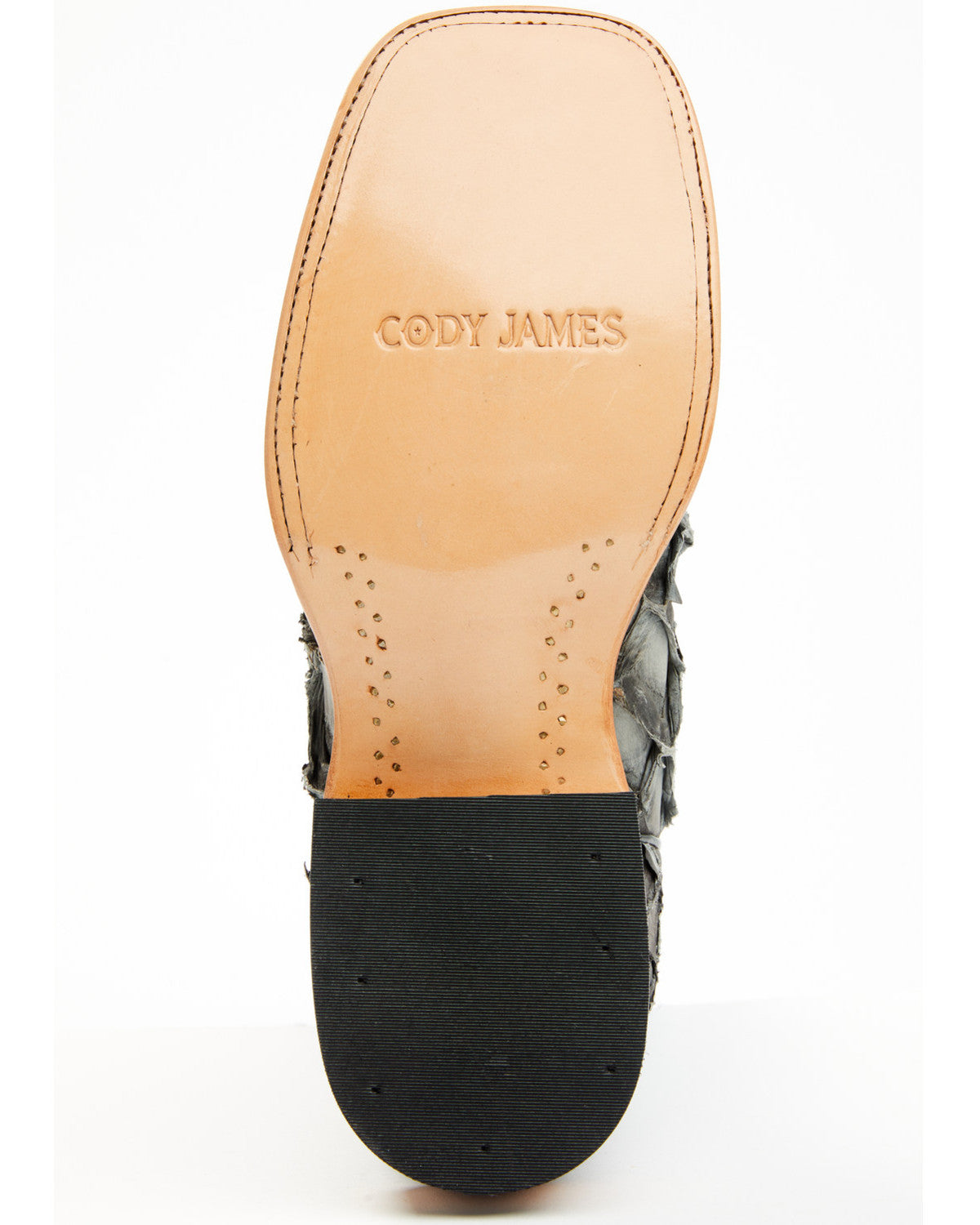 Men's Exotic Pirarucu Western Boots - Broad Square Toe Black