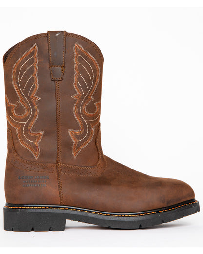Men's 10" Waterproof Pull-On Work Boots - Composite Toe Brown