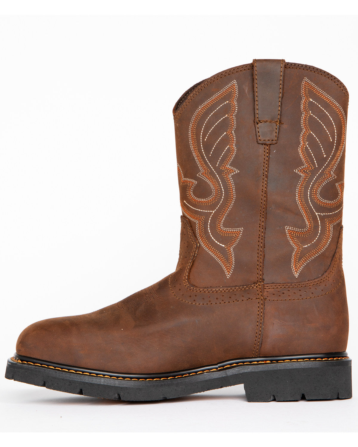 Men's 10" Waterproof Pull-On Work Boots - Composite Toe Brown