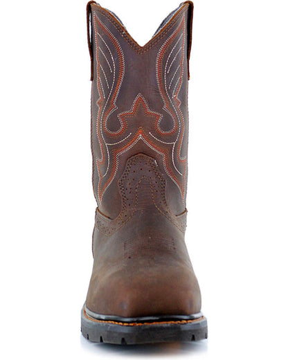 Men's 10" Waterproof Pull-On Work Boots - Composite Toe Brown