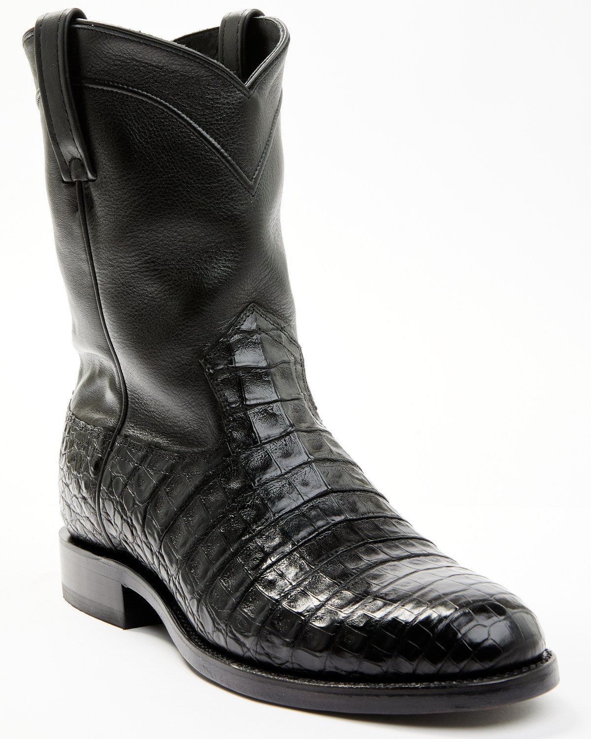Black 1978® Men's Carmen Exotic Caiman Belly Roper Boots - Black