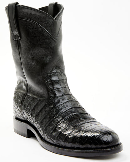 Black 1978® Men's Carmen Exotic Caiman Belly Roper Boots - Black