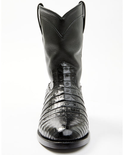 Black 1978® Men's Carmen Exotic Caiman Belly Roper Boots - Black