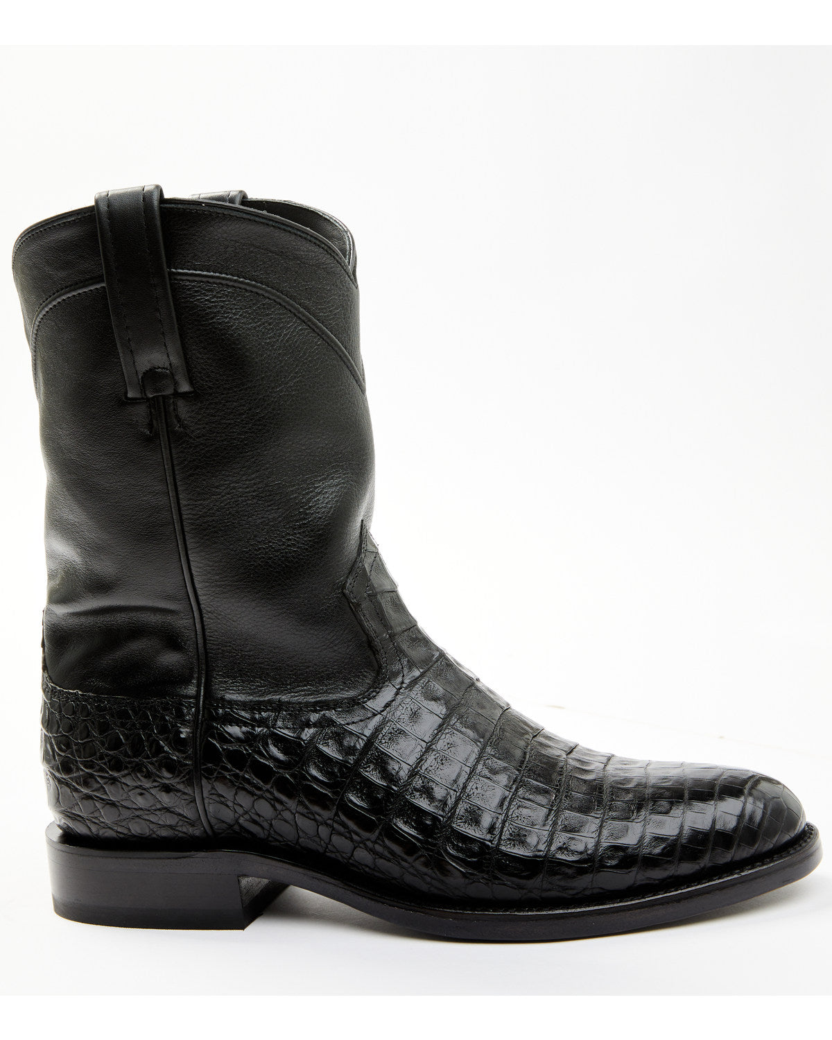 Black 1978® Men's Carmen Exotic Caiman Belly Roper Boots - Black