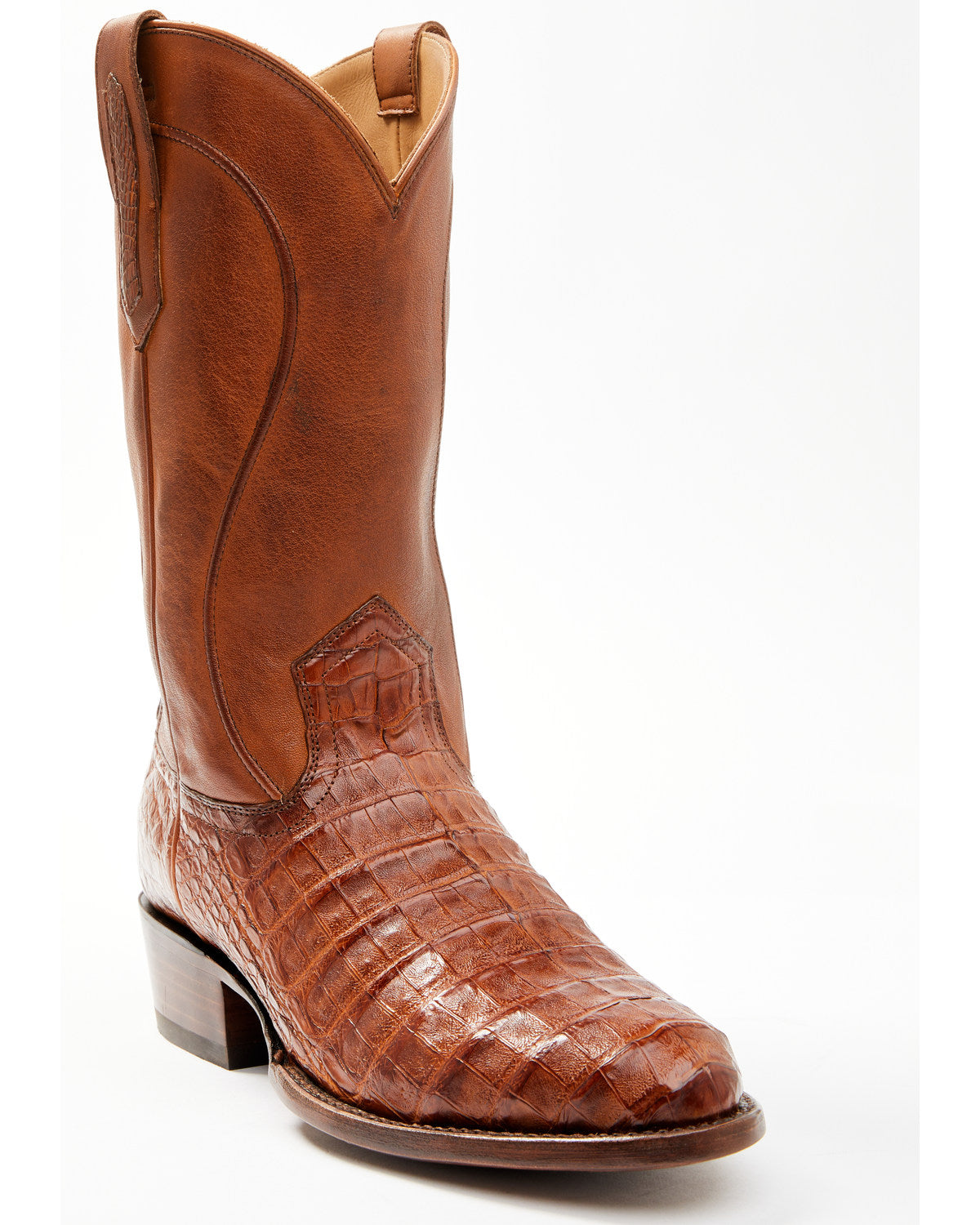 Black 1978® Men's Chapman Exotic Caiman Belly Western Boots Cognac