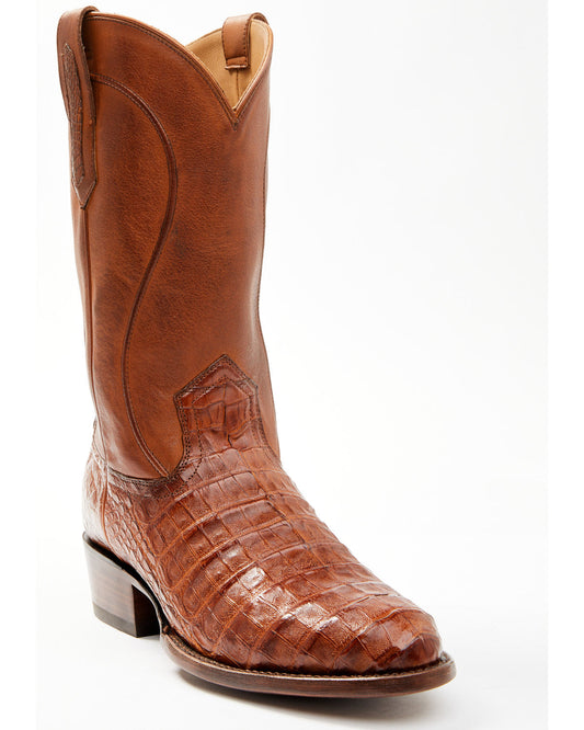 Black 1978® Men's Chapman Exotic Caiman Belly Western Boots Cognac