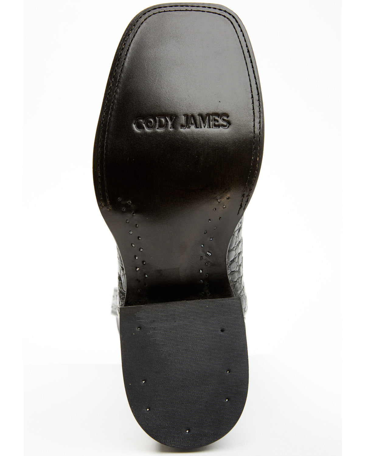 Men's Exotic Caiman Belly Western Boots - Broad Square Toe Black