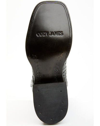 Men's Exotic Caiman Belly Western Boots - Broad Square Toe Black