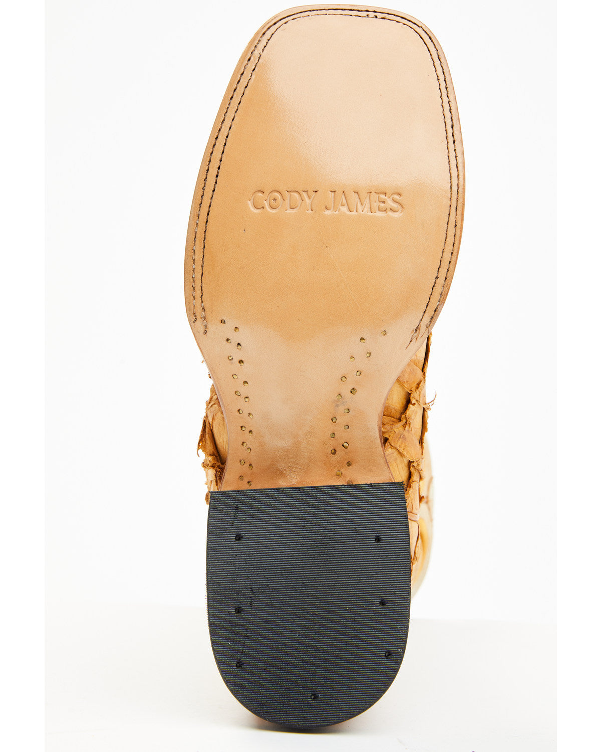 Men's Exotic Pirarucu Western Boots - Broad Square Toe Yellow
