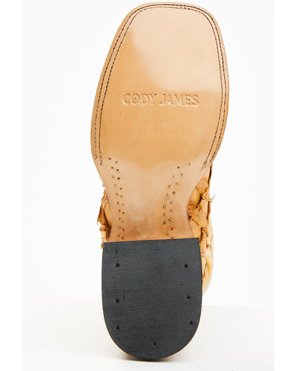 Men's Exotic Pirarucu Western Boots - Broad Square Toe Yellow