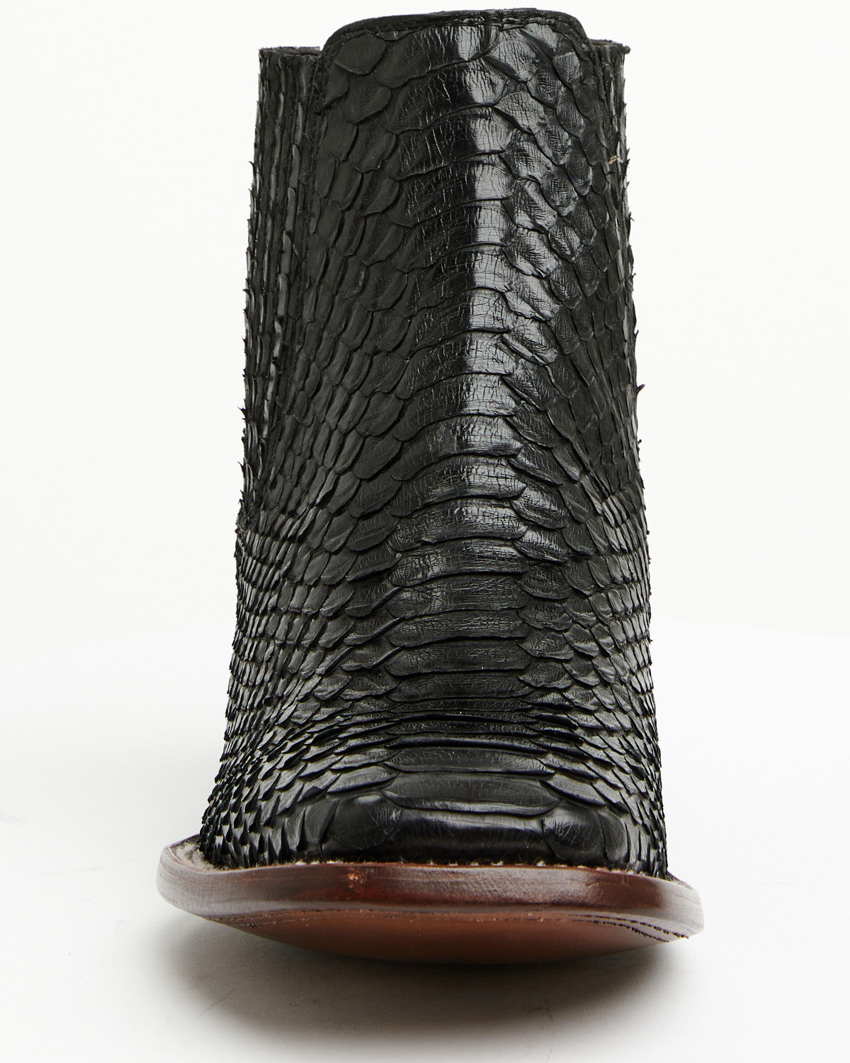 Men's Hash Exotic Python Western Ankle Boots - Broad Square Black