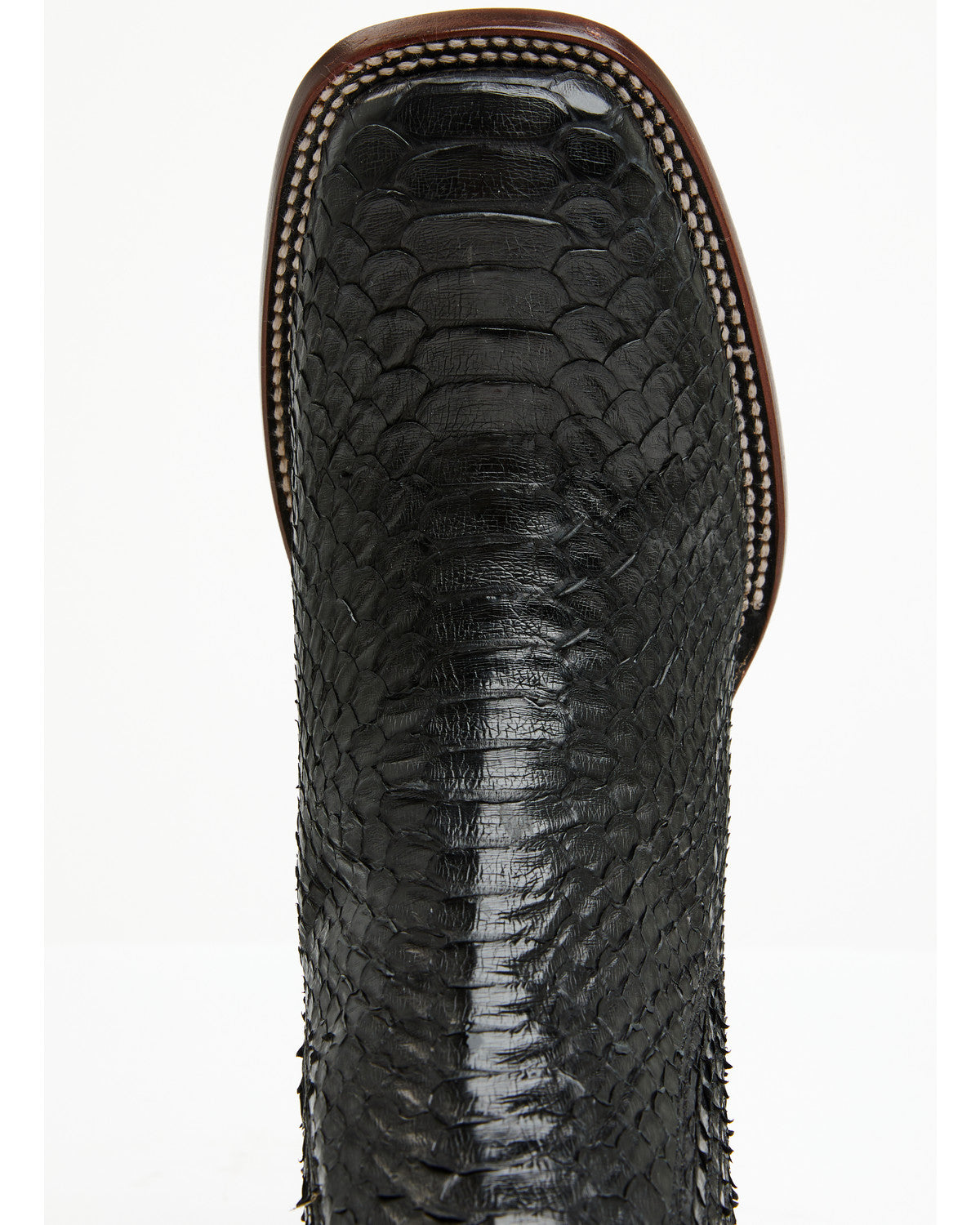Men's Hash Exotic Python Western Ankle Boots - Broad Square Black