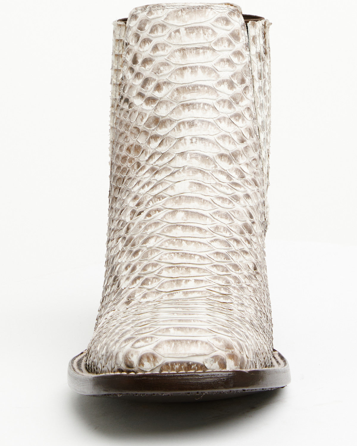 Men's Hash Exotic Python Western Ankle Boots - Broad Square Natural