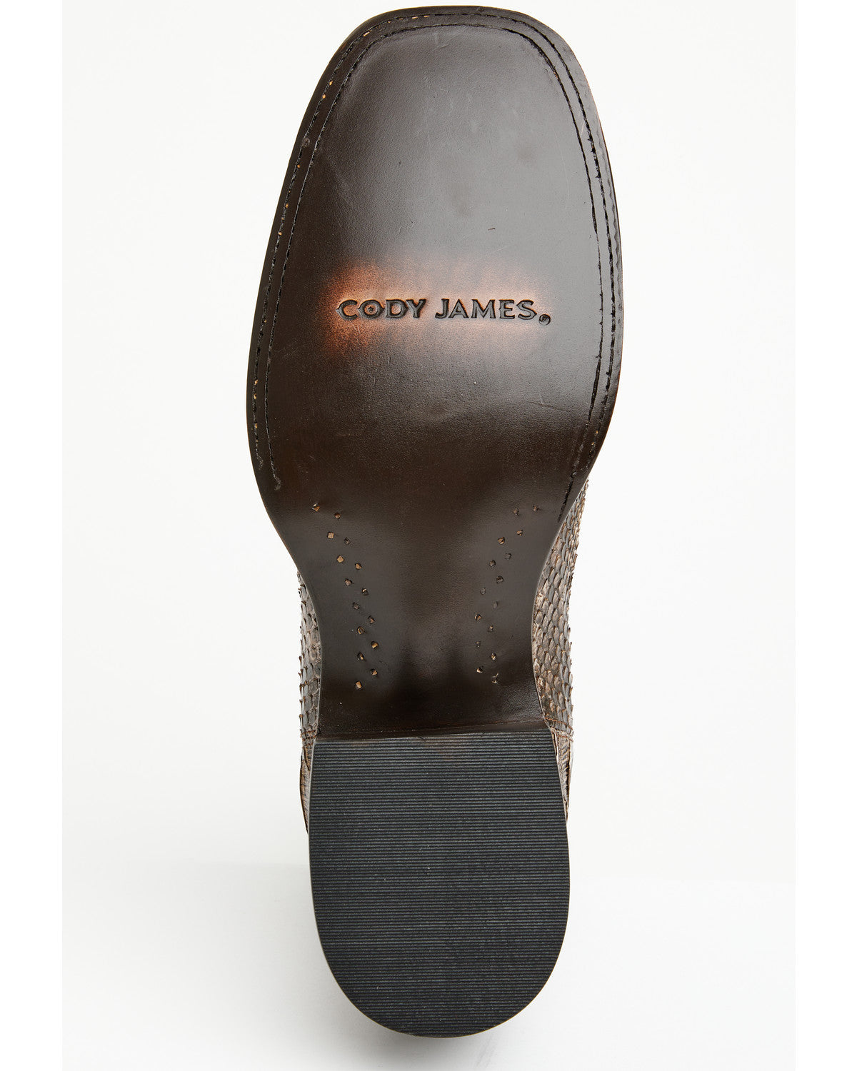 Men's Hash Exotic Python Western Ankle Boots - Broad Square Brown