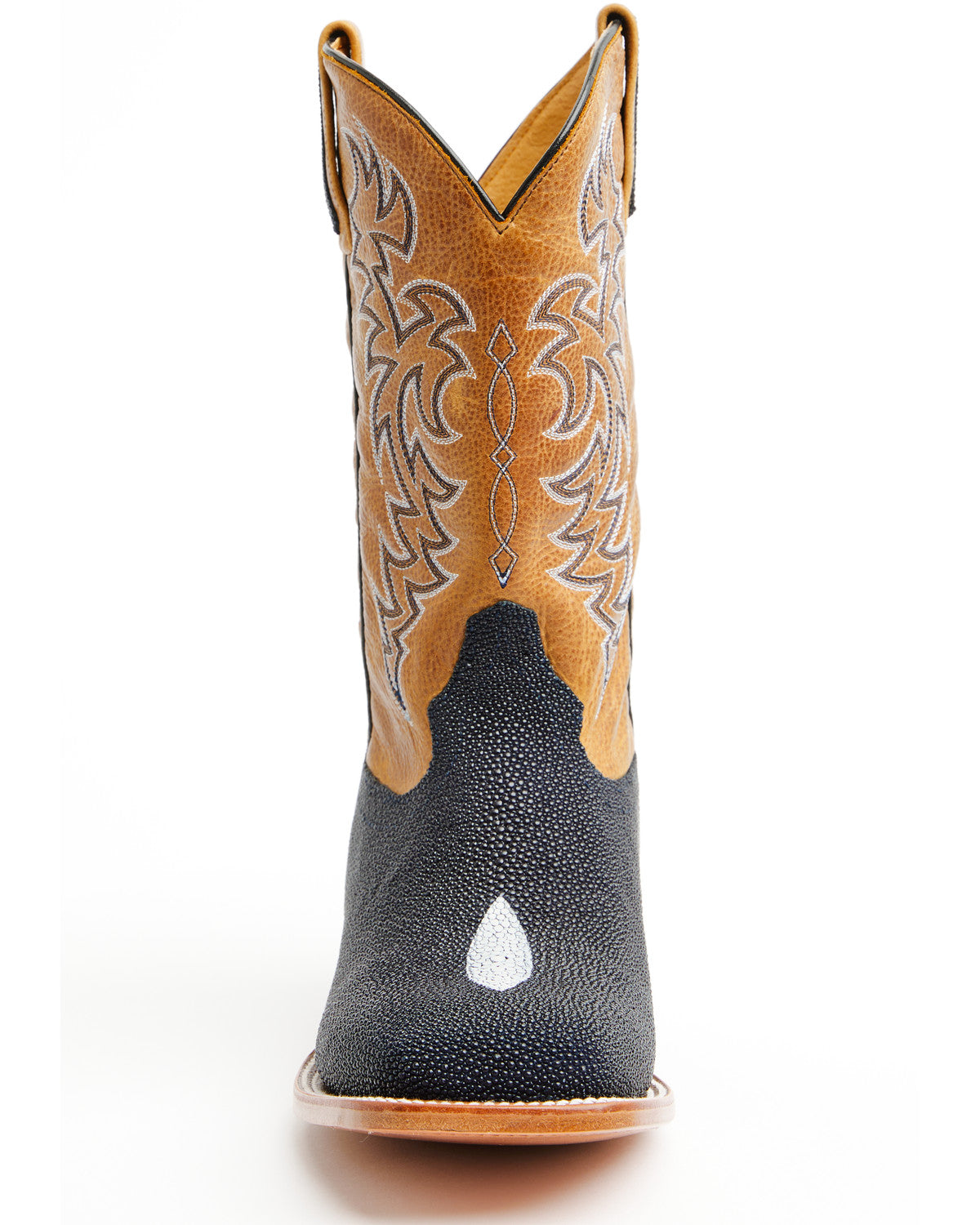 Men's Exotic Stingray Western Boots - Broad Square Toe Navy