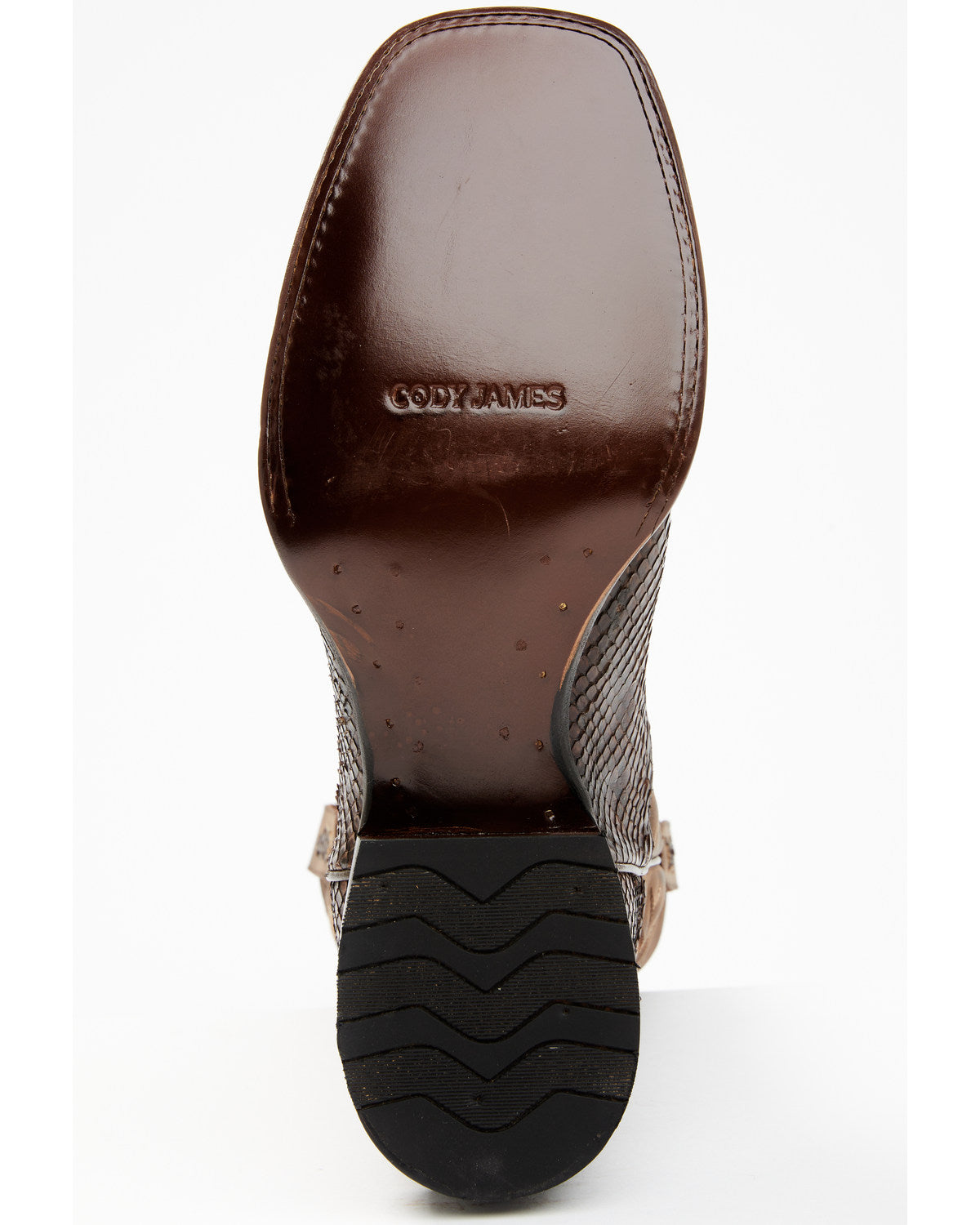 Men's Exotic Python Western Boots - Broad Square Toe Chocolate