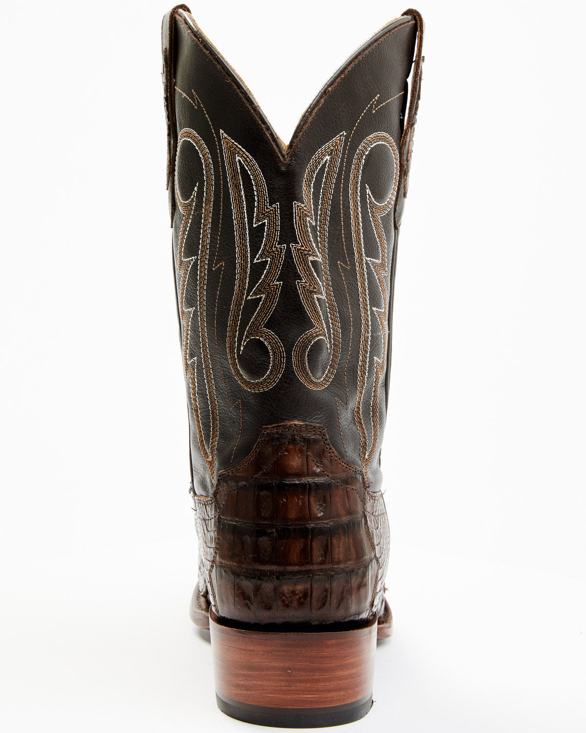 Men's Exotic Caiman Western Boots - Round Toe Brown