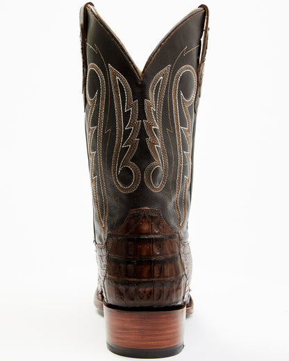 Men's Exotic Caiman Western Boots - Round Toe Brown