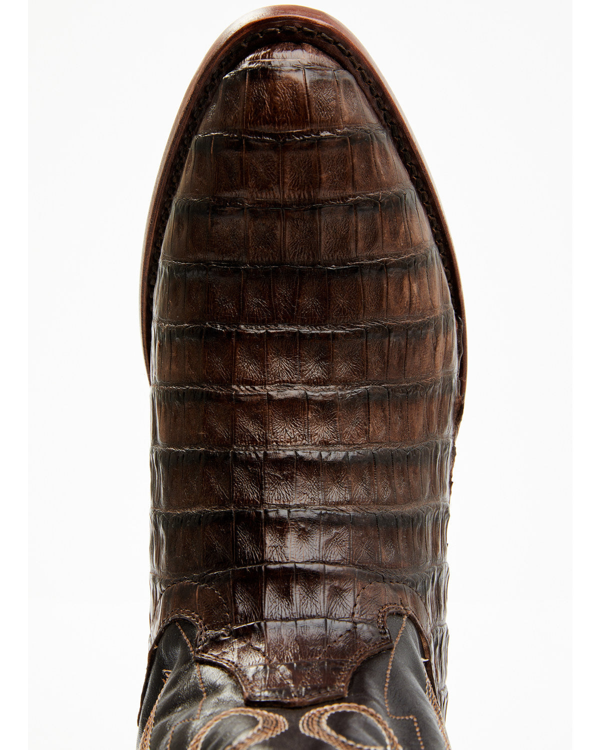 Men's Exotic Caiman Western Boots - Round Toe Brown