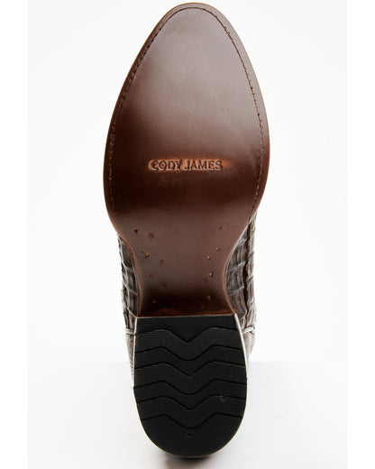 Men's Exotic Caiman Western Boots - Round Toe Brown