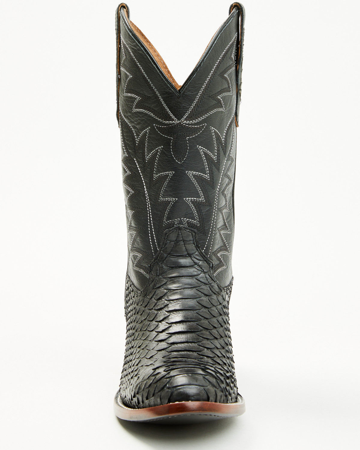 Men's Exotic Python Western Boots - Round Toe Grey