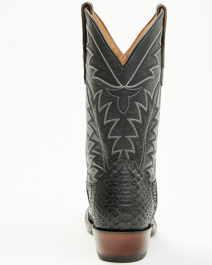 Men's Exotic Python Western Boots - Round Toe Grey