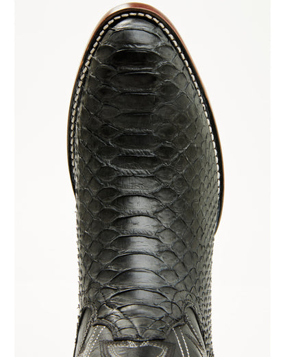Men's Exotic Python Western Boots - Round Toe Grey