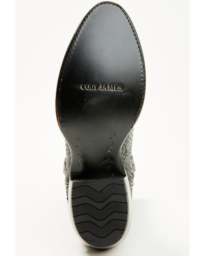 Men's Exotic Python Western Boots - Round Toe Grey