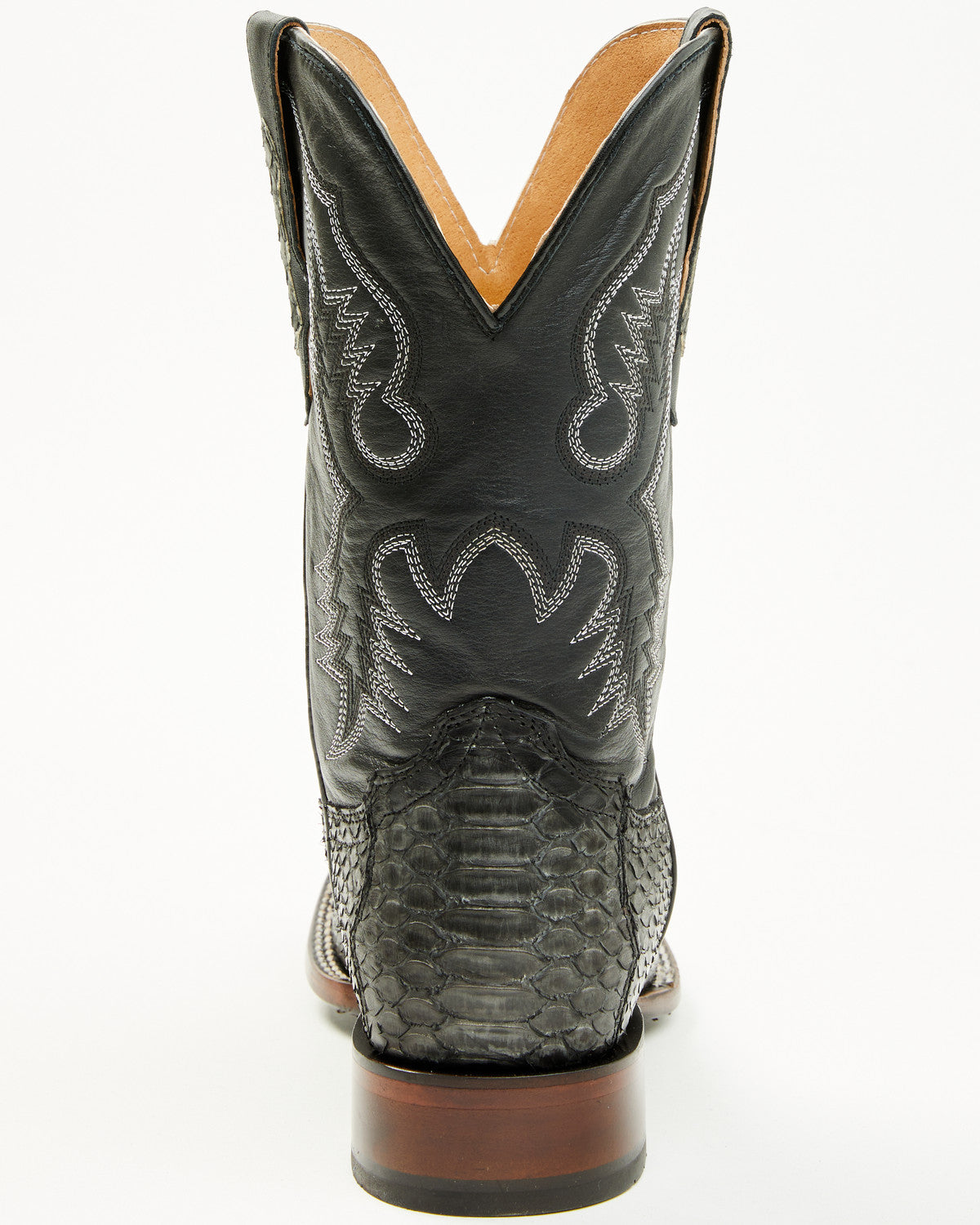 Men's Exotic Python Western Boots - Broad Square Toe Grey