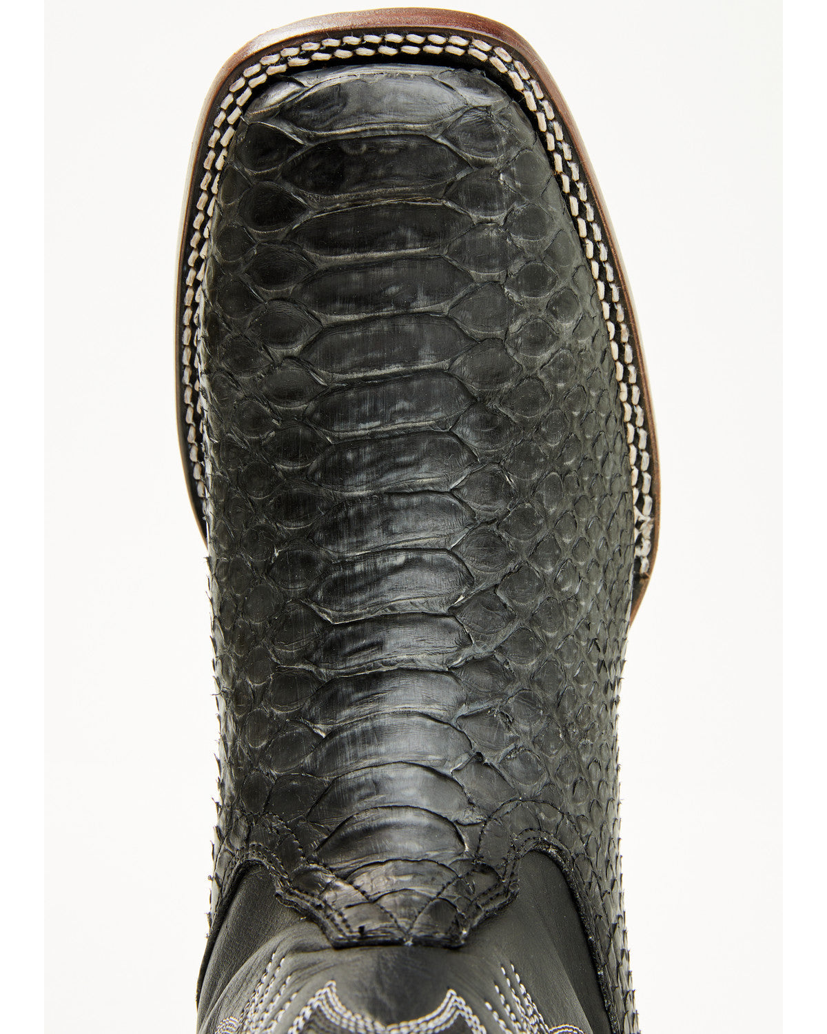 Men's Exotic Python Western Boots - Broad Square Toe Grey